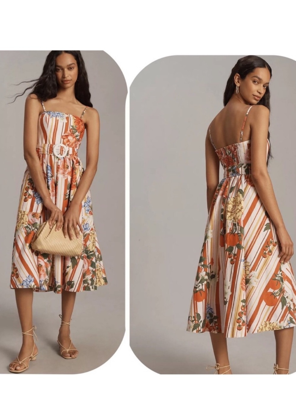 MAEVE STRAPLESS BELTED A-LINE MIDI DRESS French Market Dress XLP